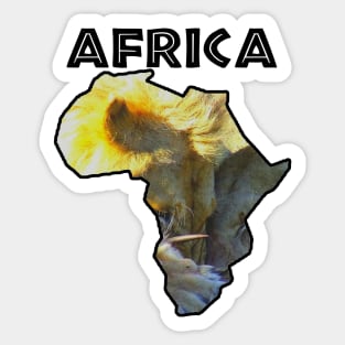 Africa Wildlife Map Lion Feast Sticker